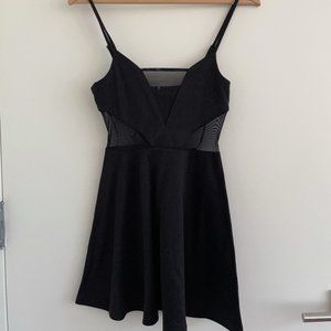 F21 Mesh See Through Little Black Mini Dress